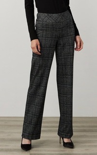 Style 214107 Wide leg checked trouser