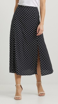 Style 222062 Polka Dot front split skirt
