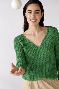 Style 76055 - Ribbon yarn sweater - Emerald