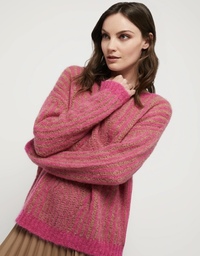 Style MODERNO - Fuchsia & Camel Sweater