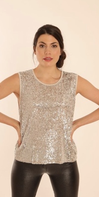 Style GO4045  Champagne sequin top