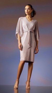 Style 231715 - Draped sleeve dress with tie waist