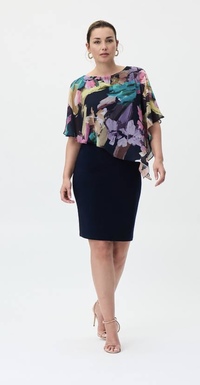 Style 231755 - Floral Chiffon Overlay Dress