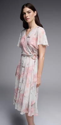 Style 231713 - Floral Chiffon Wrap Dress
