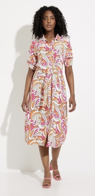 Style 232114 - Abstract Print Shirt Dress
