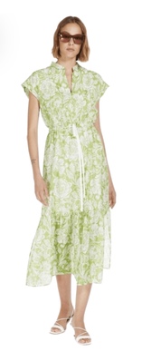 Marella FLAPPER - Soft green & white print dress