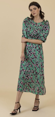Style 7494/200 - Jacqueline Puff Sleeve Dress GREEN