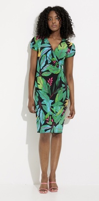 Style 232162 - Botanical Print Wrap Style Dress