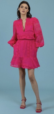 Style BLAIR - Short Broderie Dress in PINK