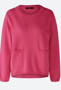 Style 79631 - Patch pocket crewneck sweater Pink