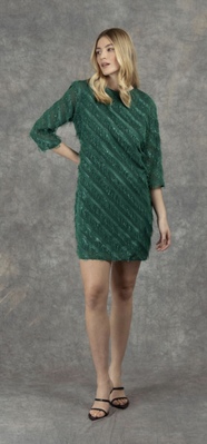 Style 7506/105 SALMA - Green fringed dress