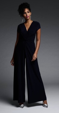 Style 223702 - Gathered front jumpsuit in Navy