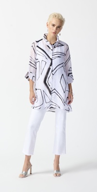 Style 242171 - Abstract print longline blouse