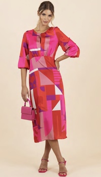 Style 7507/143 - Silky abstract print midi dress