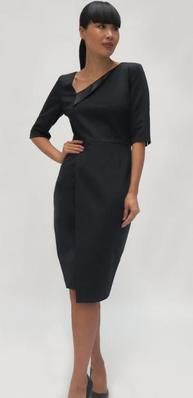 Style - 7414/73 - Charcoal dress with V-neckline