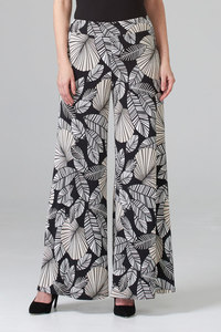 Style 202101-Leaf Print Palazzo Trouser