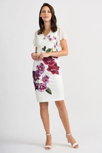 Style 201398 - Orchid print angel sleeve dress